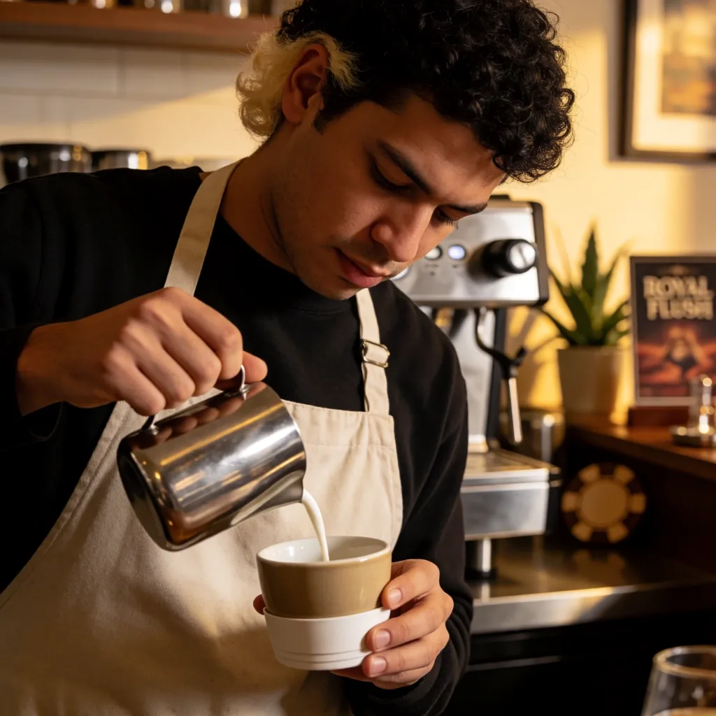 Barista munka közben